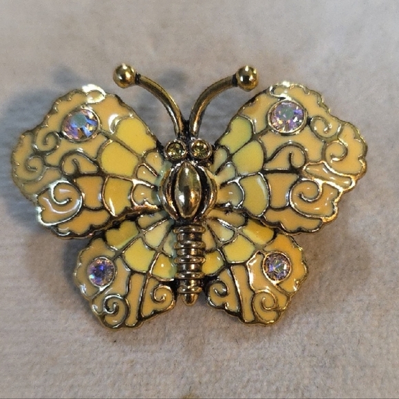 Joan Rivers | Jewelry | Vintage Joan Rivers Yellow Enamel Butterfly ...